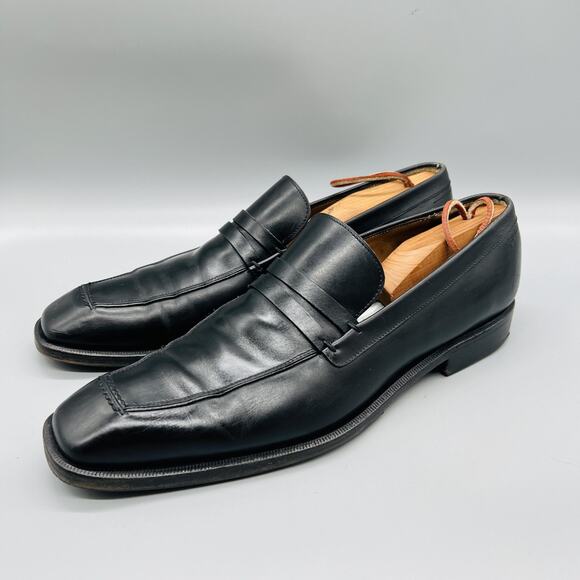 Salvatore Ferragamo Shoes Men 9 Black Leather Penny Loafer Slip On Dress Classic main image 6